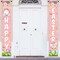Easter Bunny Porch Sign Banner, Happy Easter Banner, Spring Easter Door Cover, Vinyl, 50.0 x 150.0 inches, Pink